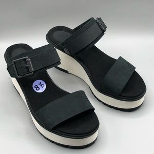 Timberland Koraly Women’s Nubuck Black Wedge Platform Sandals Size 8